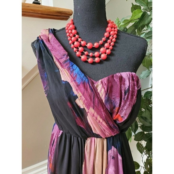 Tibi Multicolor 100% Silky One Shoulder Dress - Picture 12 of 12